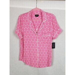 Kate Spade Shirt Womens L Pink Polka Dot Pajama Top Modal Stretch Casual New